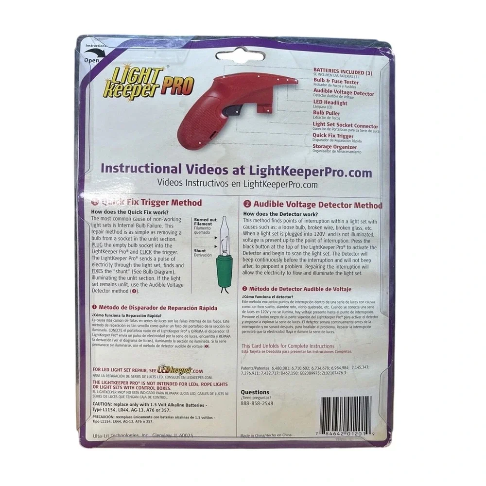 LightKeeper Pro 01201 Incandescent Light Set Repair Tool Red with Tester & Bulbs